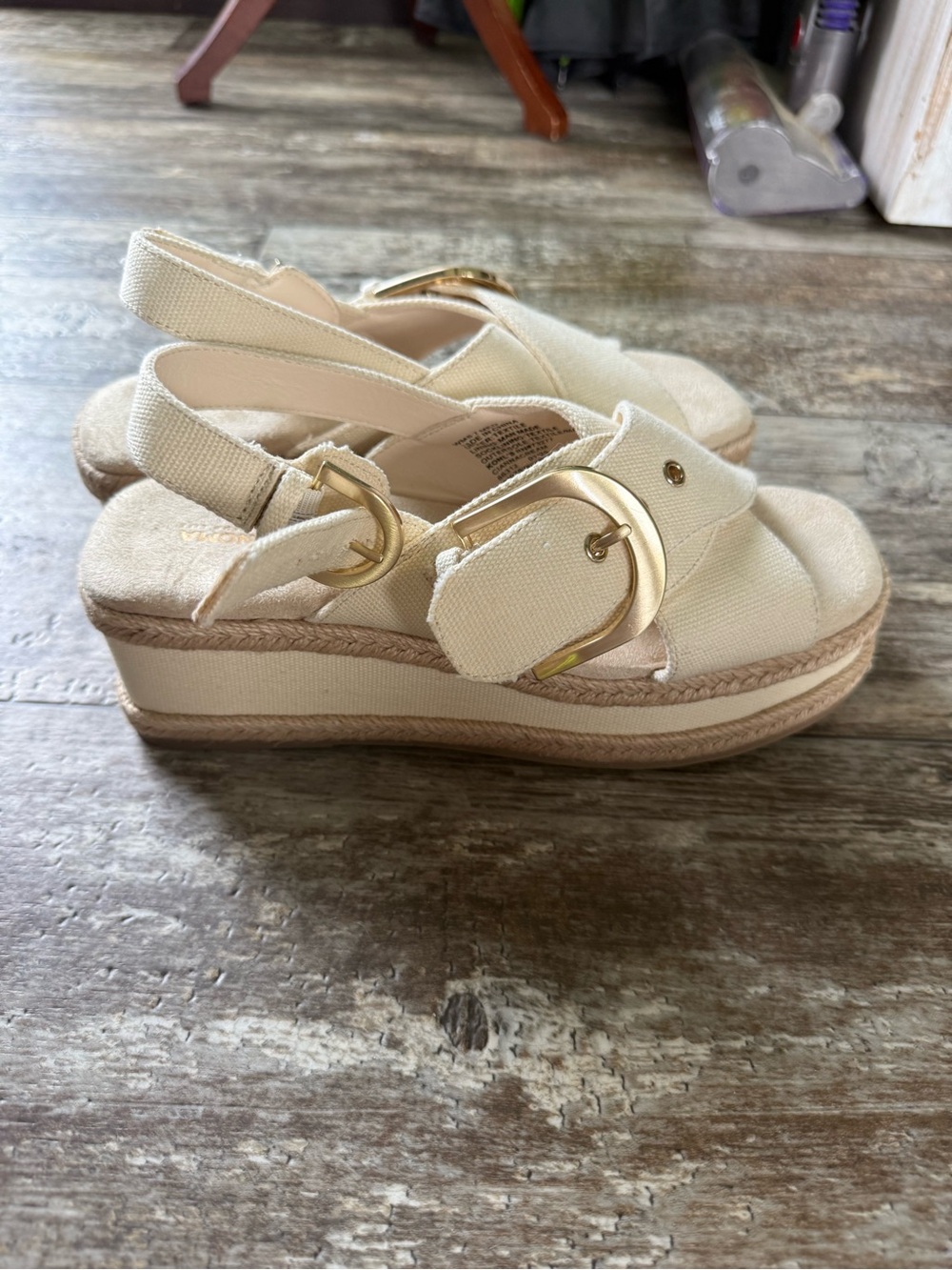 Sonoma cream canvas cianna platform wedge sandals - 7
